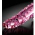 Icicles No. 24 - geribbelde glazen dildo met tongvorm (roze)