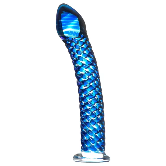 Icicles No. 29 - glazen dildo - spiraalvorm - blauw
