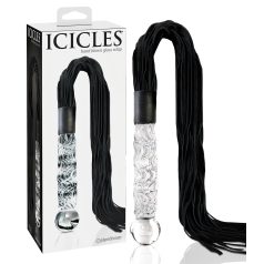   Icicles No. 38 - zweep van leer en glazen dildo - transparant zwart