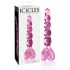 Icicles Nr. 43 - parelachtig, hartvormig glazen dildo (roze)