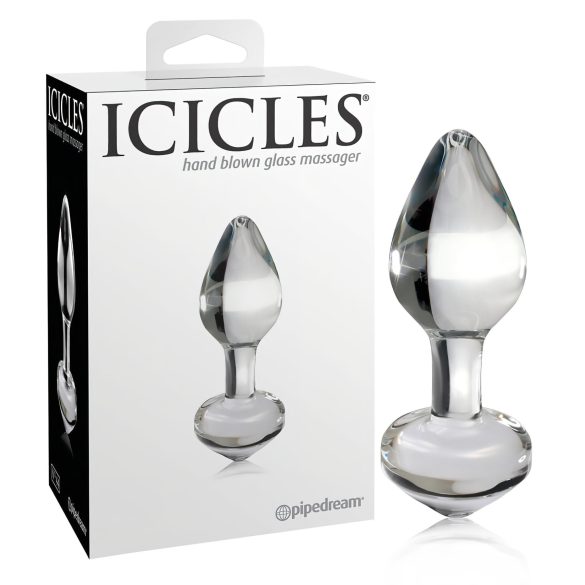Icicles No. 44 - kegelvormige, glazen anaalplug (transparant)
