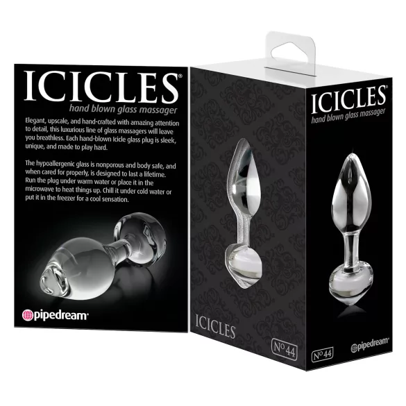 Icicles No. 44 - glazen anaalplug - conisch - transparant