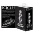 Icicles No. 47 - driedubbele glazen anale plug met kralen (doorzichtig)