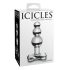 Icicles No. 47 - driedubbele glazen anale plug met kralen (doorzichtig)