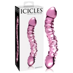 Icicles No. 55 - dubbelzijdige G-spot glazen dildo - roze