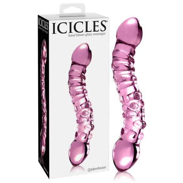 Icicles No. 55 - dubbelzijdige G-spot glazen dildo - roze