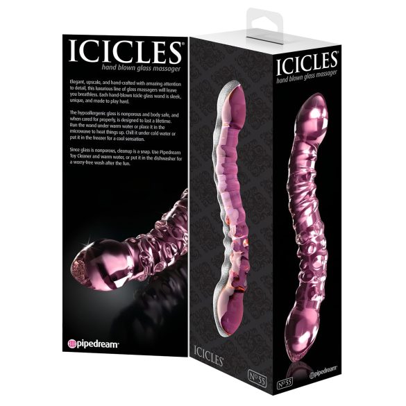 Icicles No. 55 - dubbelzijdige G-spot glazen dildo - roze