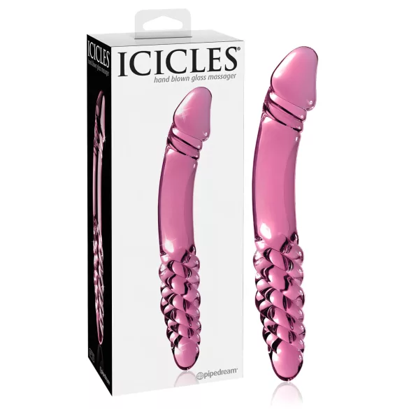 Icicles No. 57 - dubbelzijdige glazen dildo met penisvorm - roze