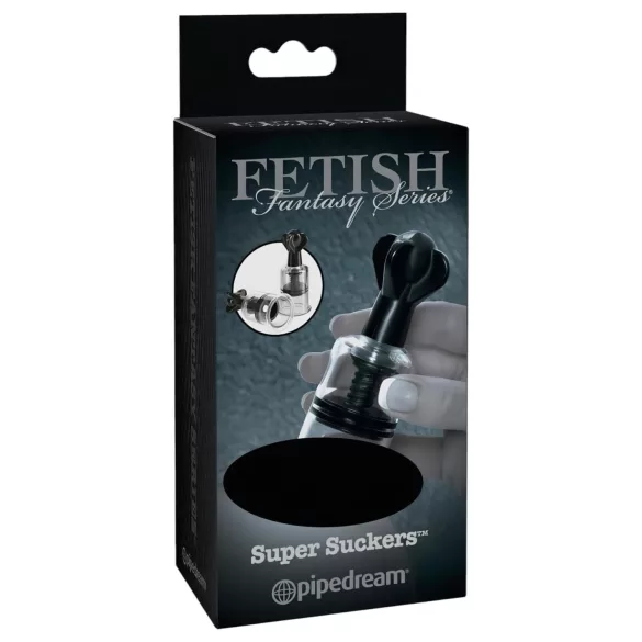 Fetish Super Suckers - tepelzuigpomp - vacuümpomp - zwart/transparant