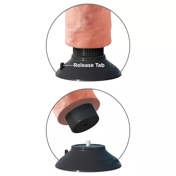 King Cock 9 - buigzame vibrator met zuignap - 26cm - naturel