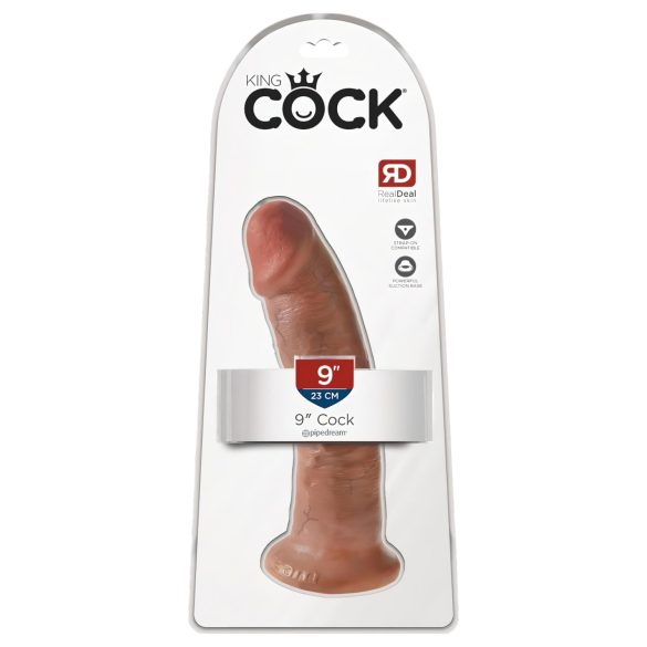 King Cock 9 - levensechte dildo met zuignap (23 cm) - donkere huidskleur