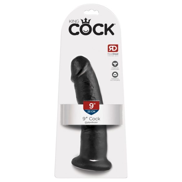 King Cock 9 - dildo met zuignap - zwart