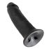 King Cock 10 - zuignap dildo (25 cm) - zwart