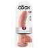 King Cock 9 - grote dildo met zuignap en ballen (23 cm, huidskleur)