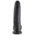 King Cock 9 - Realistische zuignap dildo met ballen (23cm) - zwart