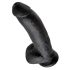 King Cock 9 - Realistische zuignap dildo met ballen (23cm) - zwart