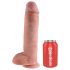King Cock 11 - Dildo met zuignap en ballen (28cm) - huidkleurig