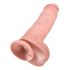 King Cock 11 - Dildo met zuignap en ballen (28cm) - huidkleurig