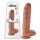 King Cock 11 - Zuignap dildo met testikels (28cm) - donker natuurlijk