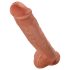King Cock 11 - Zuignap dildo met testikels (28cm) - donker natuurlijk