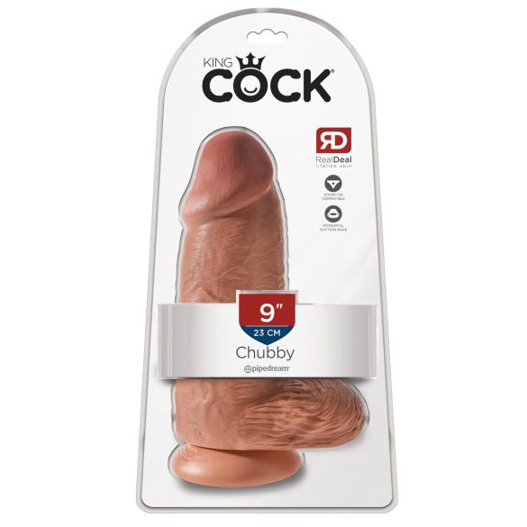 King Cock - dildo met zuignap - 23 cm - donker huidskleur