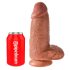 King Cock 9 Chubby - zuignap dildo (23cm) - donker natuur