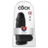 King Cock - dildo met balzak en zuignap - zwart - 23 cm