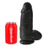 King Cock - dildo met balzak en zuignap - zwart - 23 cm