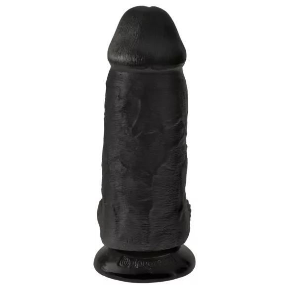 King Cock - dildo met balzak en zuignap - zwart - 23 cm