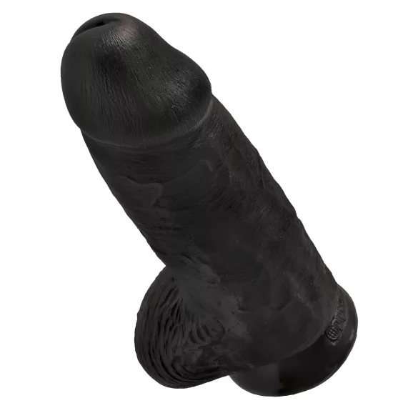 King Cock - dildo met balzak en zuignap - zwart - 23 cm