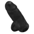 King Cock - dildo met balzak en zuignap - zwart - 23 cm