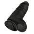 King Cock 9 Chubby - Zuignap, ballen dildo (23 cm) - zwart