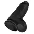 King Cock - dildo met balzak en zuignap - zwart - 23 cm