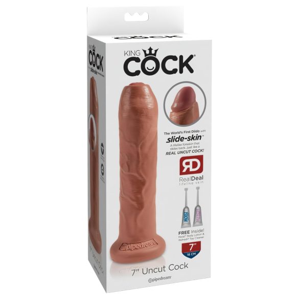 King Cock 7 - levensechte dildo (18 cm) - donker natuur