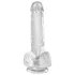 King Cock Clear 6 - dildo met zuignap en ballen - transparant 15cm