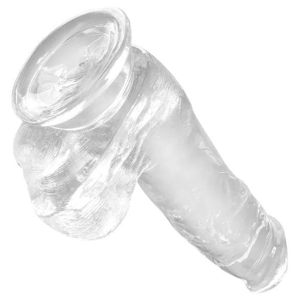 King Cock Clear 6 - dildo met zuignap en ballen - transparant 15cm