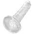 King Cock - dildo met zuignap - transparant - 15 cm