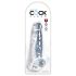 King Cock Clear 8 - zuignapdildo met ballen (20 cm)