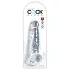 King Cock Clear 8 - dildo met zuignap en ballen - transparant 20cm