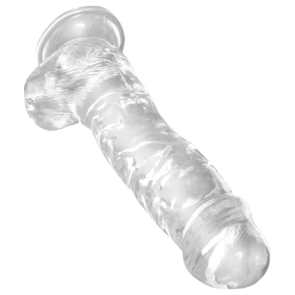 King Cock Clear 8 - dildo met zuignap en ballen - transparant 20cm