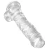 King Cock Clear 8 - dildo met zuignap en ballen - transparant 20cm