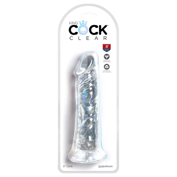 King Cock Clear 8 - grote dildo met zuignap (20 cm)