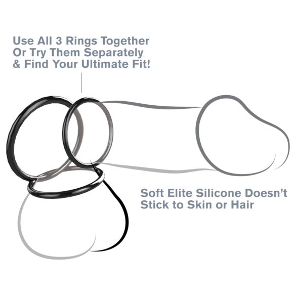 Fantasy C-Ringz - penisring set - zwart - 3 stuks