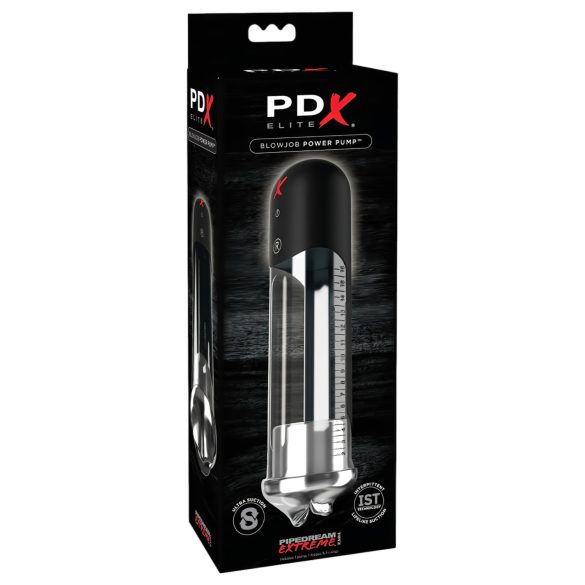 PDX Blowjob - Automatische penis pomp met lippen (zwart)