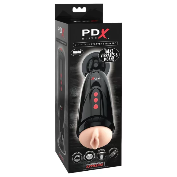 PDX Elite - vibrerende masturbator kunstvagina - zwart