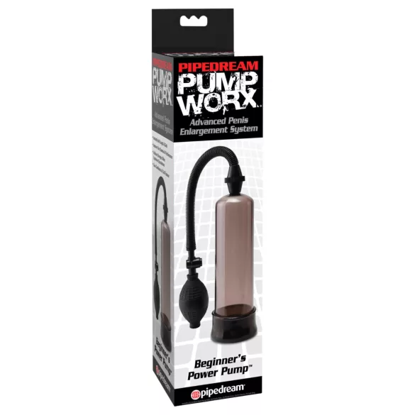 Pipedream - Pump Worx Beginner's - zwarte penispomp (19 cm)