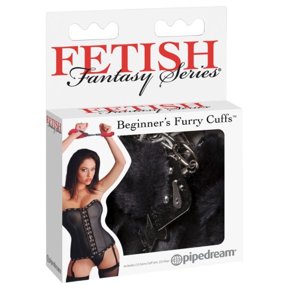Fetish Fantasy - pluche handboeien - zwart