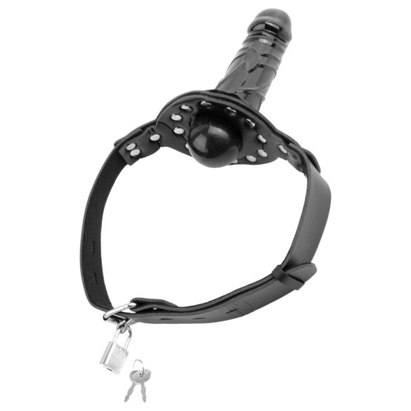 Fetish Fantasy - mondstuk met dildo (zwart)