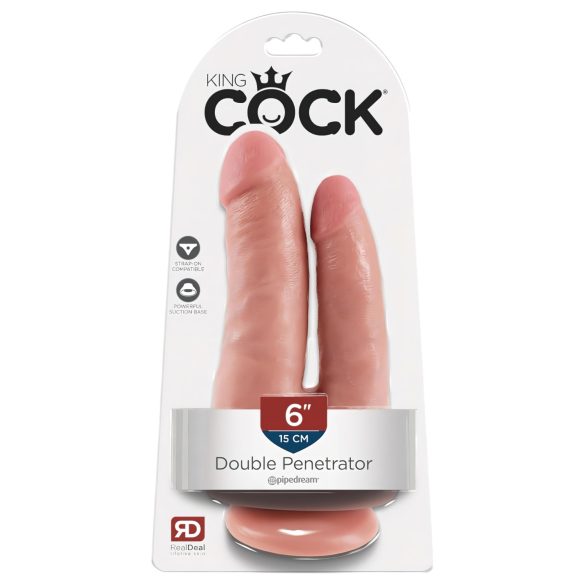 King Cock Dubbele Penetrator - levensechte dubbele dildo (natuurlijk)