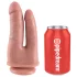 King Cock - dubbel dildo voor dubbele penetratie - realistisch - huidskleur